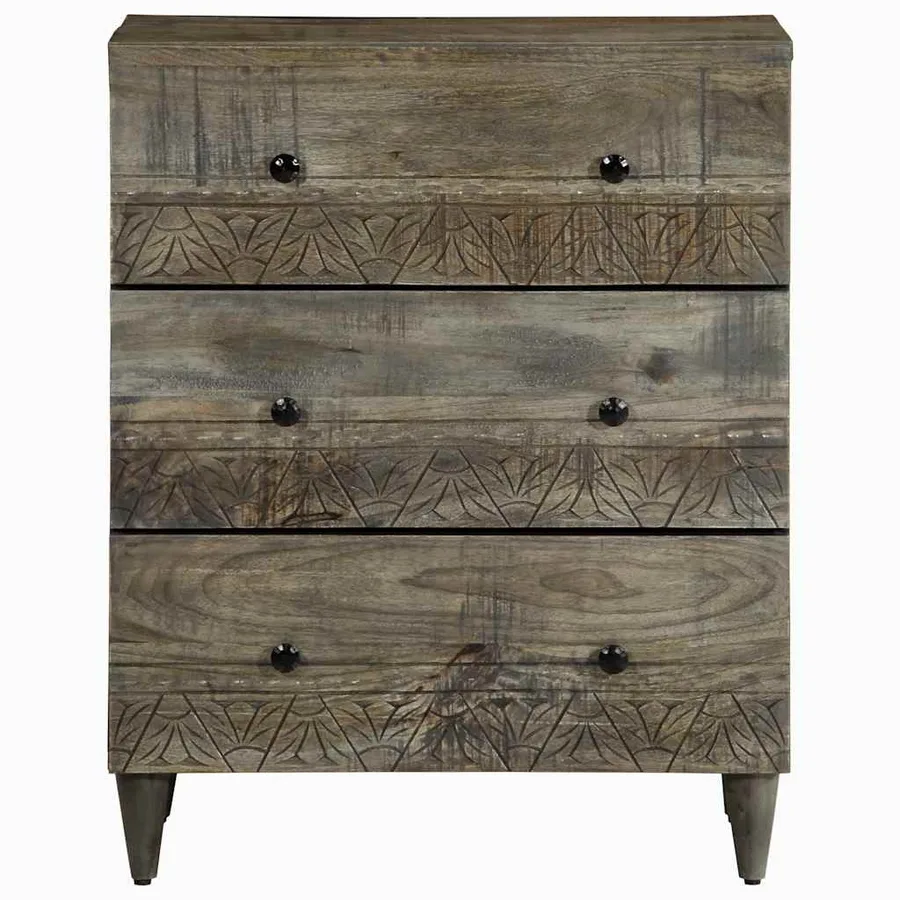Buffets 2 pcs gris clair 60x33,5x75 cm bois de manguier massif - 4