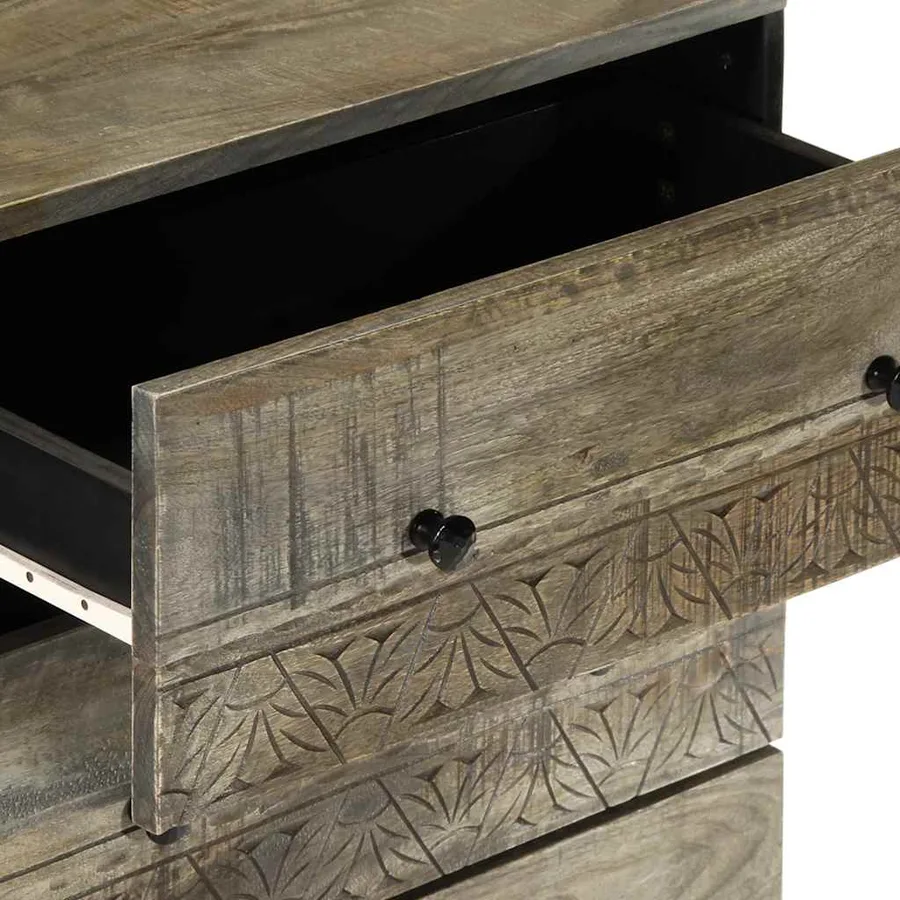 Buffets 2 pcs gris clair 60x33,5x75 cm bois de manguier massif - 8