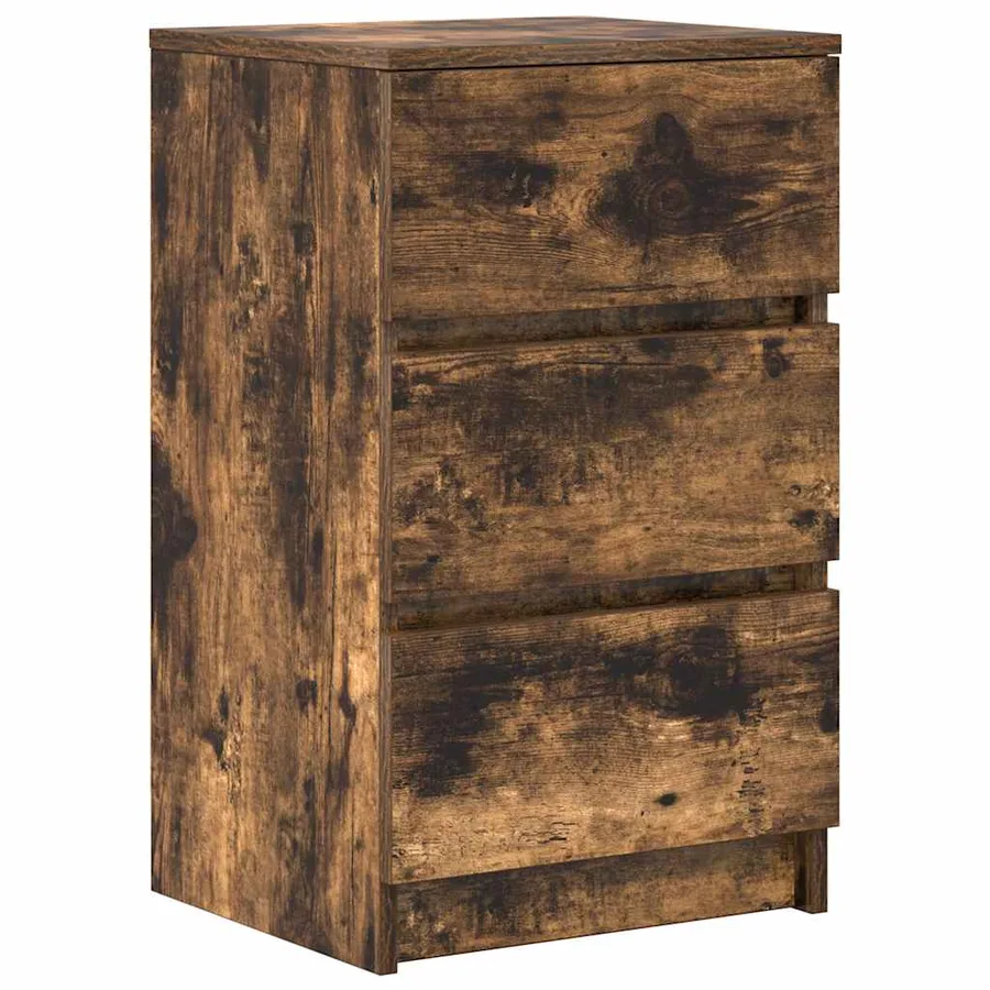 Tables de chevet avec 3 tiroirs 2 pcs chêne fumé 39x35x65 cm - 5
