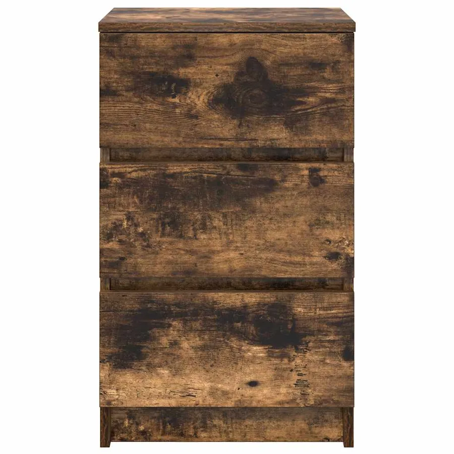Tables de chevet avec 3 tiroirs 2 pcs chêne fumé 39x35x65 cm - 7