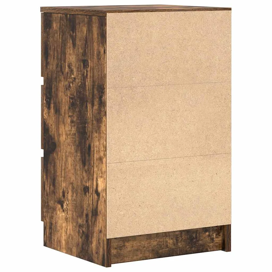 Tables de chevet avec 3 tiroirs 2 pcs chêne fumé 39x35x65 cm - 9