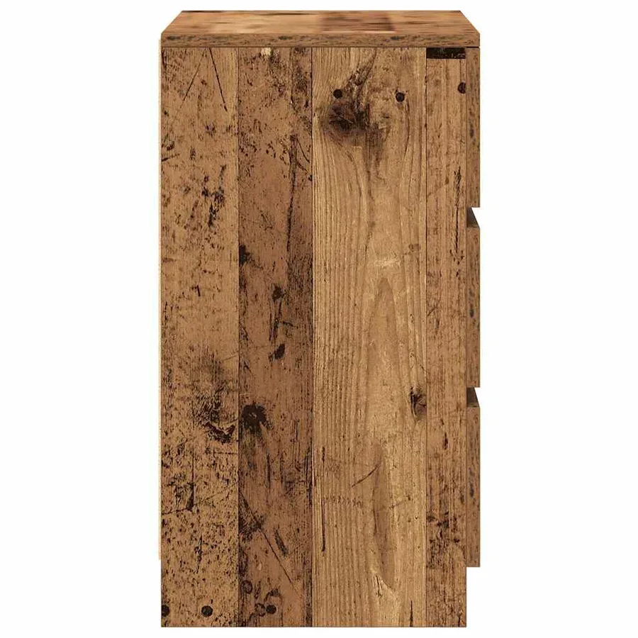 Tables de chevet avec 3 tiroirs 2 pcs vieux bois 39x35x65 cm - 8