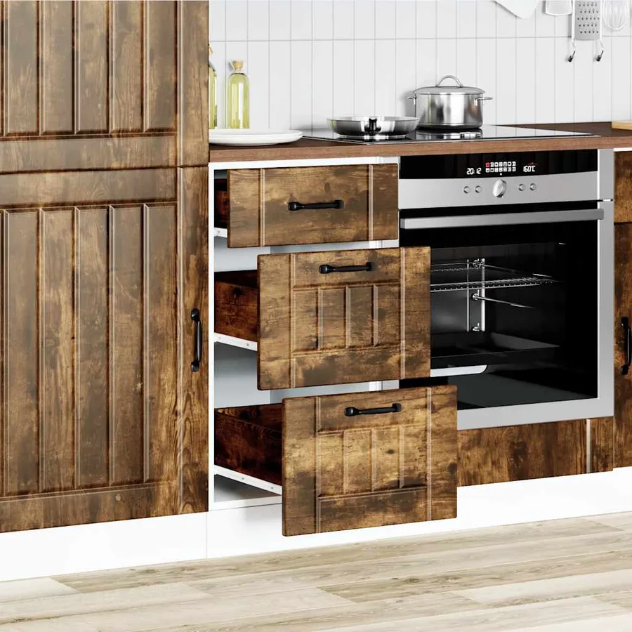 Armoire de cuisine Lucca chêne fumé bois ingénierie - 3