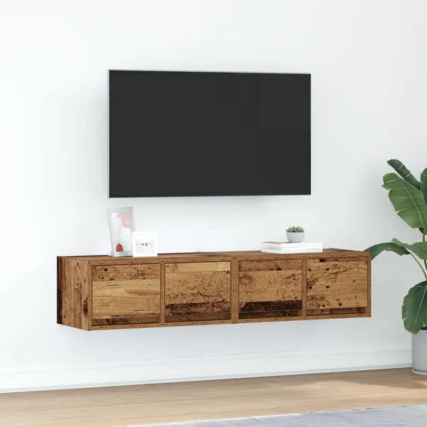 Meubles TV 2 pcs vieux bois 60x31x25,5 cm bois d'ingénierie