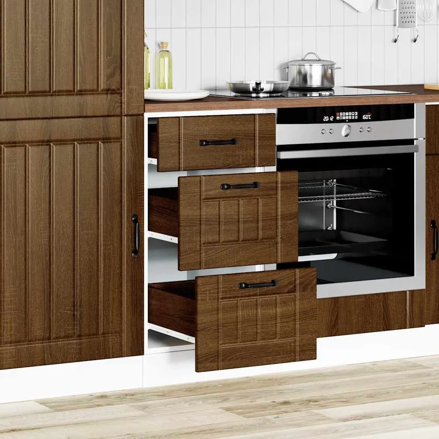 Armoire de cuisine Lucca chêne marron bois ingénierie - 3
