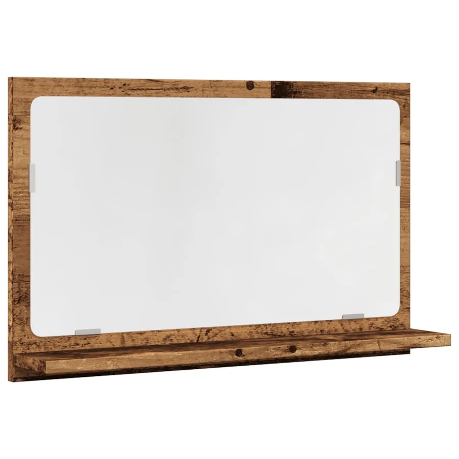 Armoire à miroir de salle de bain vieux bois bois d'ingénierie - 2