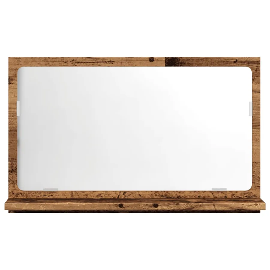 Armoire à miroir de salle de bain vieux bois bois d'ingénierie - 4