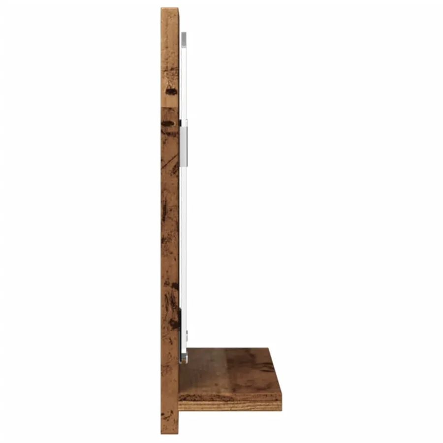 Armoire à miroir de salle de bain vieux bois bois d'ingénierie - 5