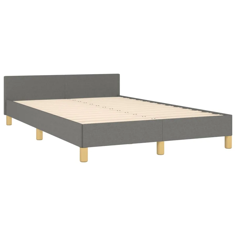 Cadre de lit sans matelas gris foncé 120x200 cm tissu - 5