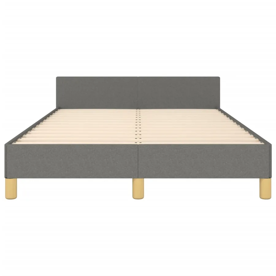 Cadre de lit sans matelas gris foncé 120x200 cm tissu - 6