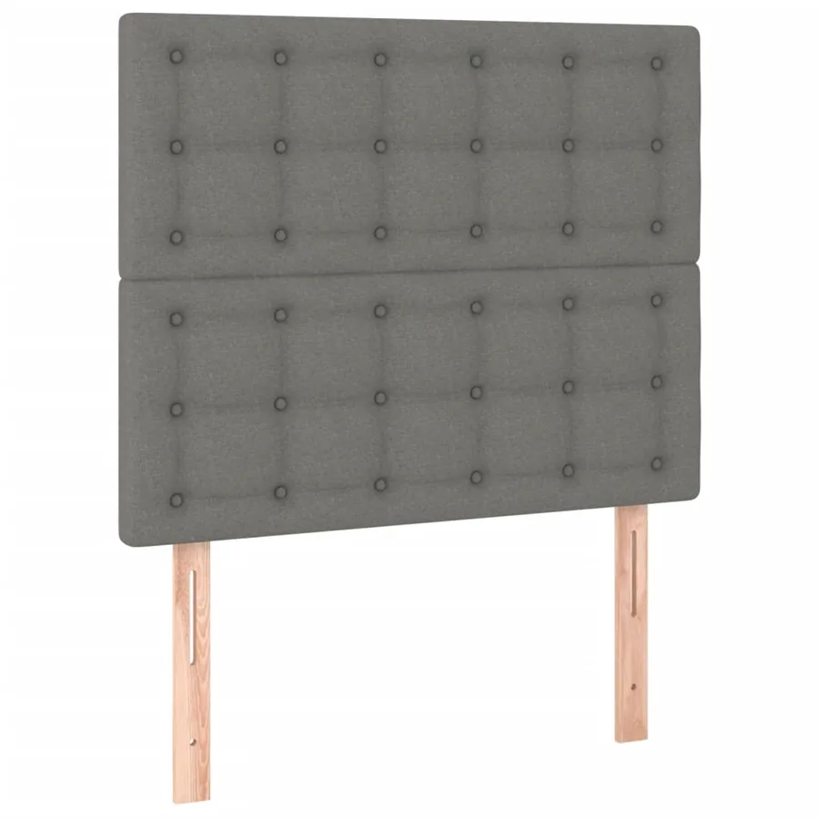 Cadre de lit sans matelas gris foncé 120x200 cm tissu - 9