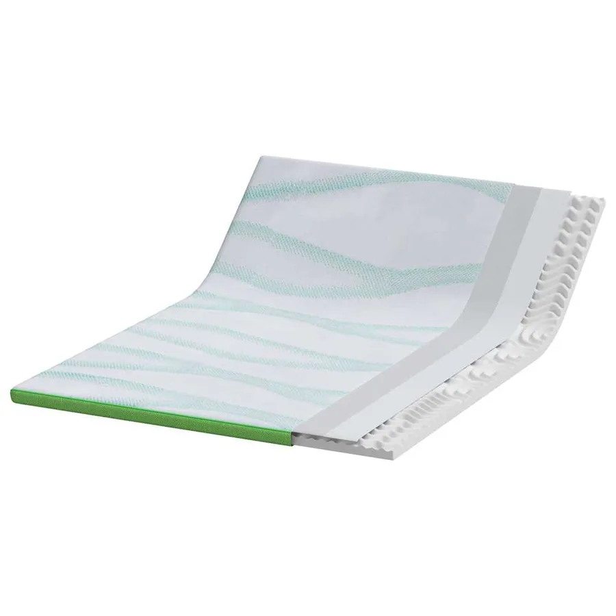 Surmatelas Blanc et vert 160 x 200 cm Tissu Jacquard - 4