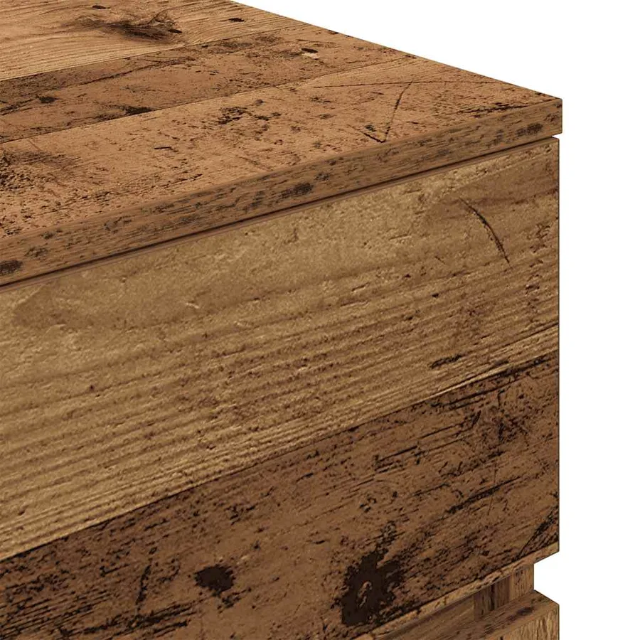 Table de chevet vieux bois 39x35x65 cm bois d’ingénierie - 10