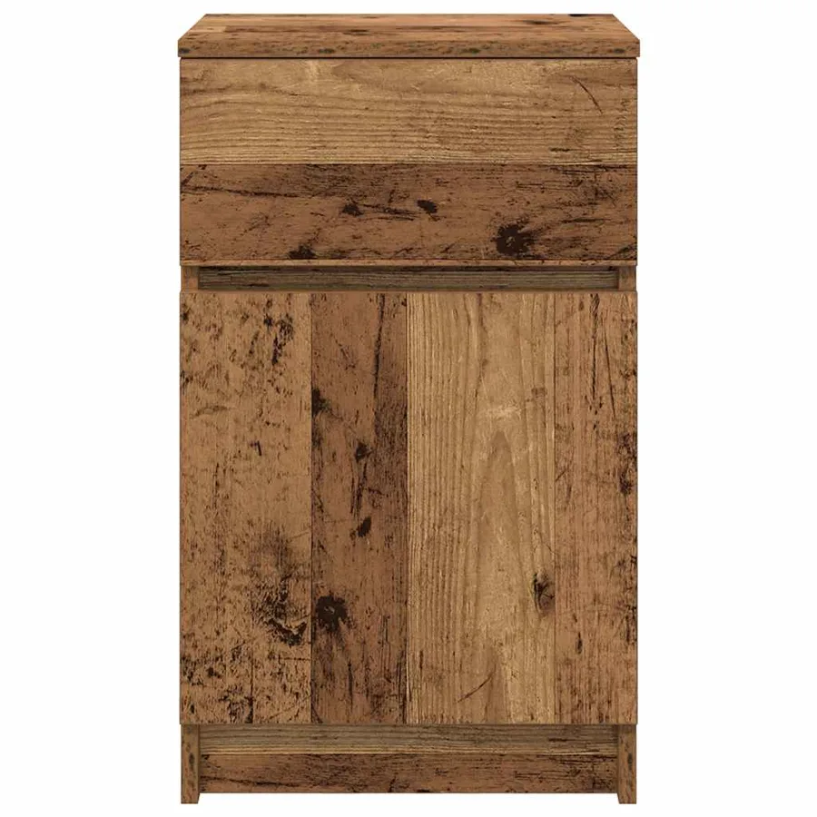 Table de chevet vieux bois 39x35x65 cm bois d’ingénierie - 6