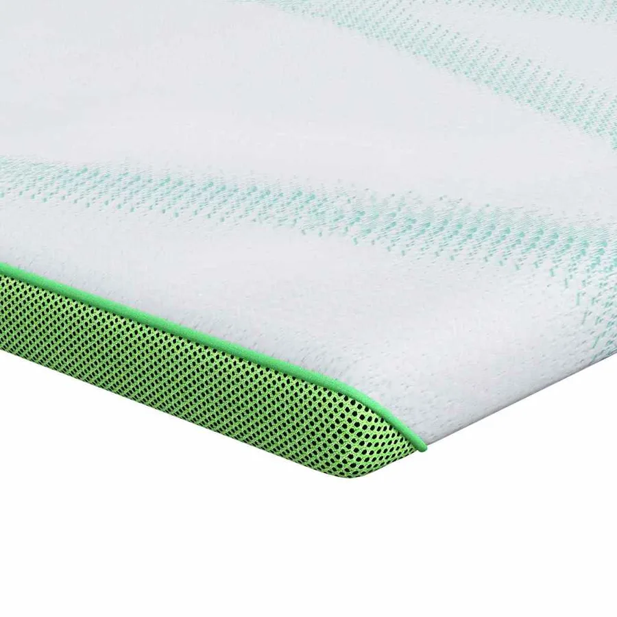 Surmatelas Blanc et vert 100 x 200 cm Tissu Jacquard - 2