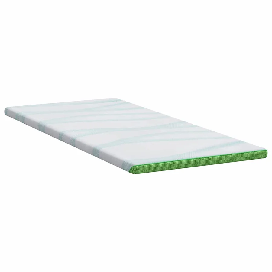 Surmatelas Blanc et vert 100 x 200 cm Tissu Jacquard - 5