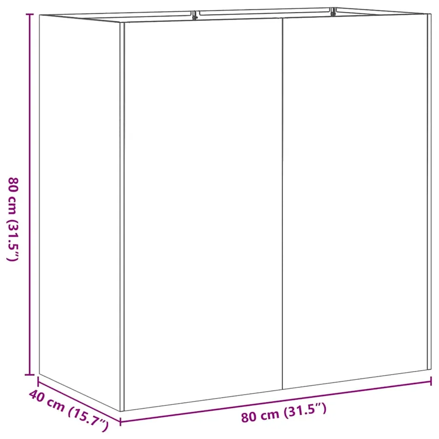 Jardinière 80x40x80 cm acier inoxydable - 9