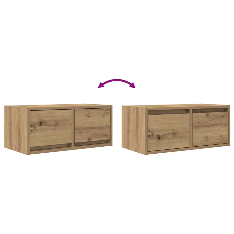 Meubles TV 2 pcs chêne artisanal 60x31x25,5cm bois d'ingénierie - 13
