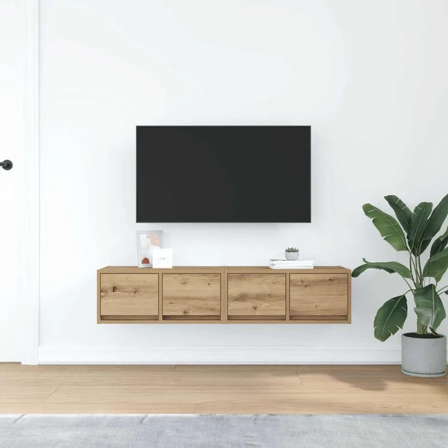 Meubles TV 2 pcs chêne artisanal 60x31x25,5cm bois d'ingénierie - 3