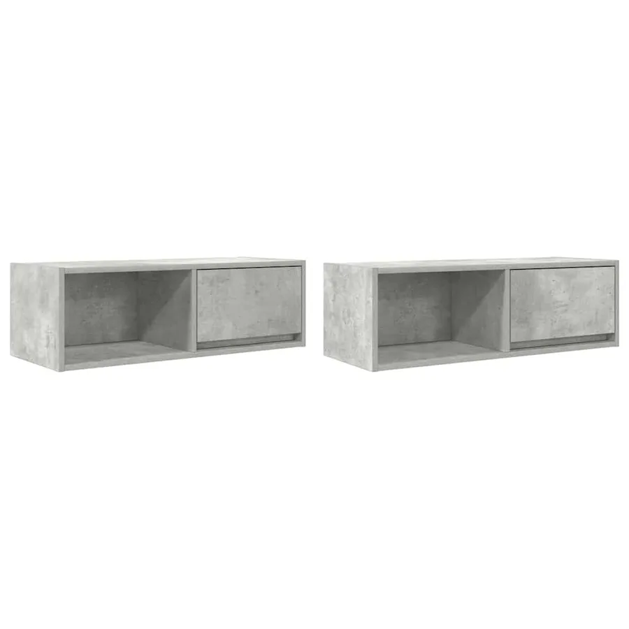 Meubles TV 2 pcs gris béton 80x31x25,5 cm bois d'ingénierie - 2