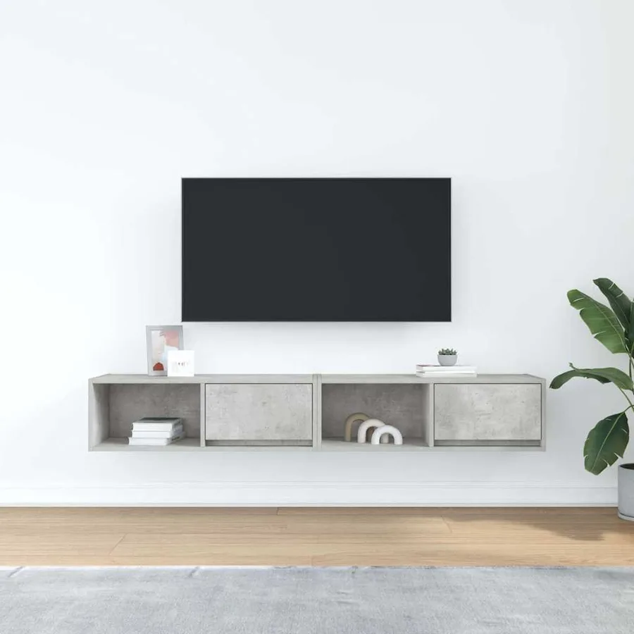 Meubles TV 2 pcs gris béton 80x31x25,5 cm bois d'ingénierie - 3