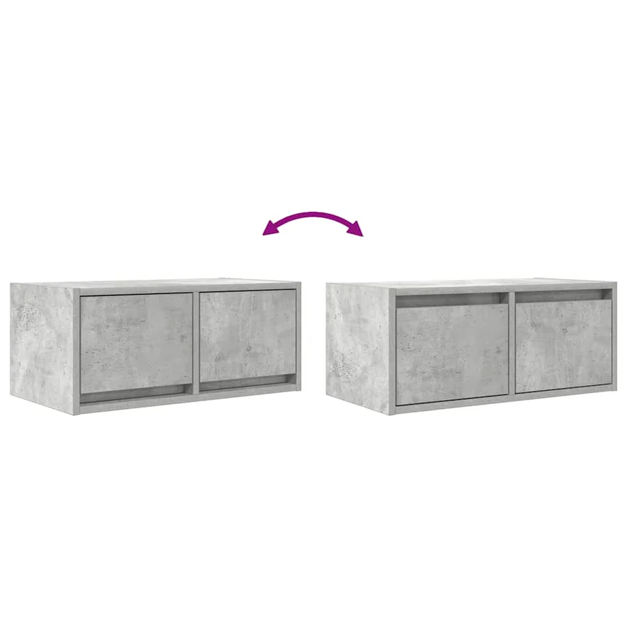 Meuble TV gris béton 60x31x25,5 cm bois d'ingénierie - 12