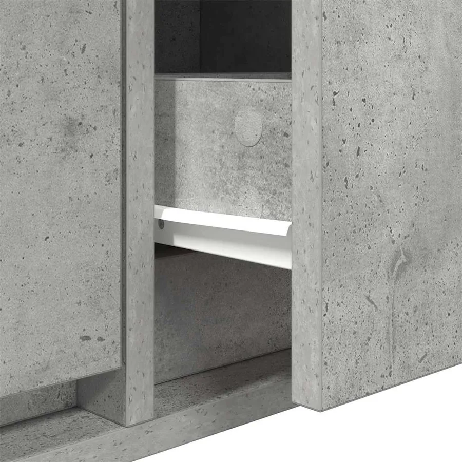 Meuble TV gris béton 60x31x25,5 cm bois d'ingénierie - 8
