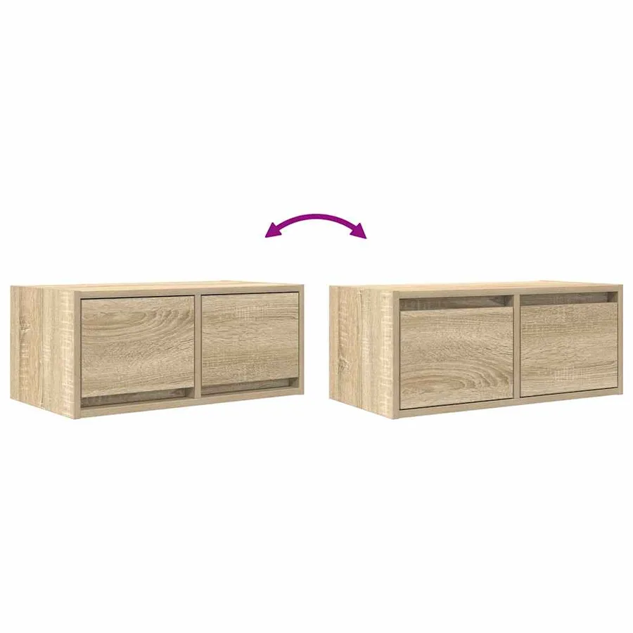 Meuble TV chêne sonoma 60x31x25,5 cm bois d'ingénierie - 12