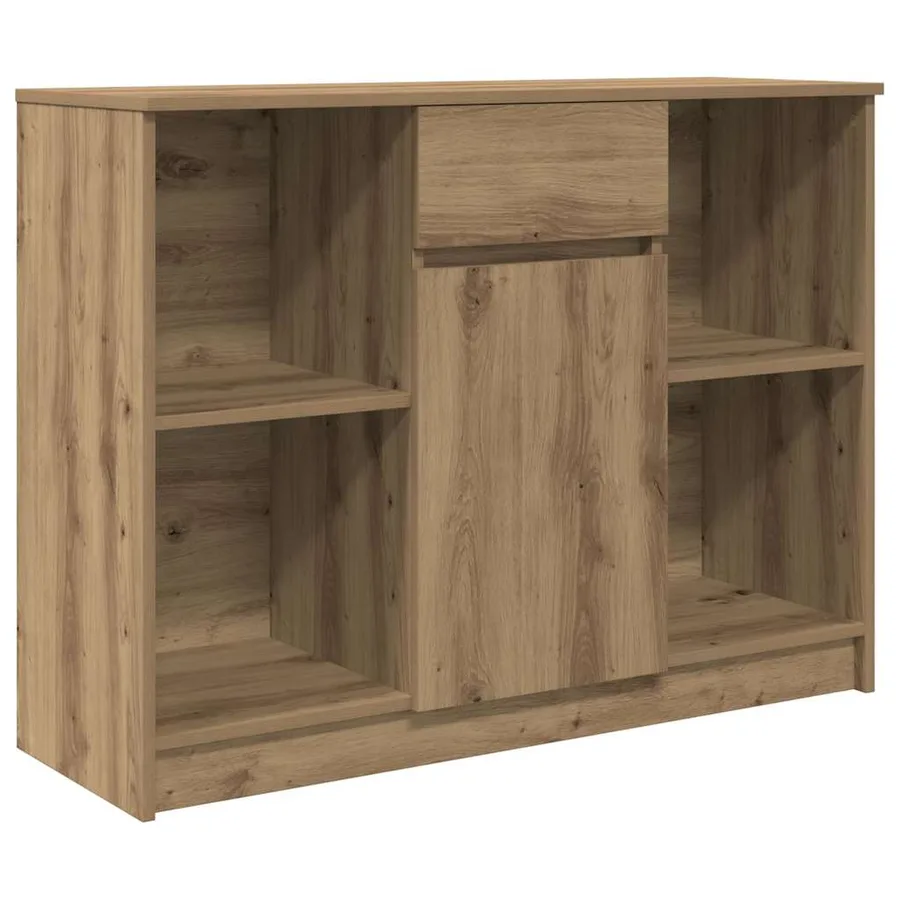Buffet avec tiroir chêne artisanal 101x35x76 cm bois ingénierie - 2