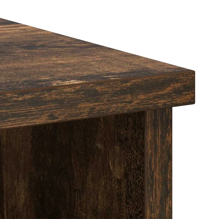 Buffet avec tiroir chêne fumé 101x35x76 cm bois d'ingénierie - 10