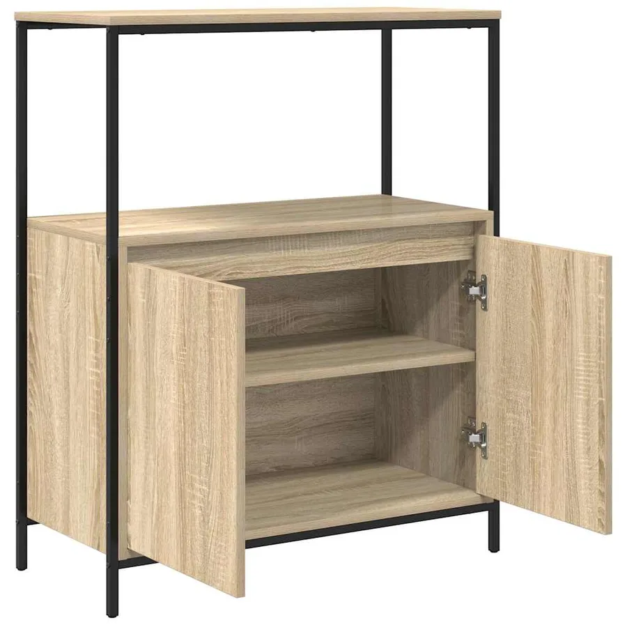 Meuble de salle de bain et étagères chêne sonoma 76,5x35x95 cm - 5