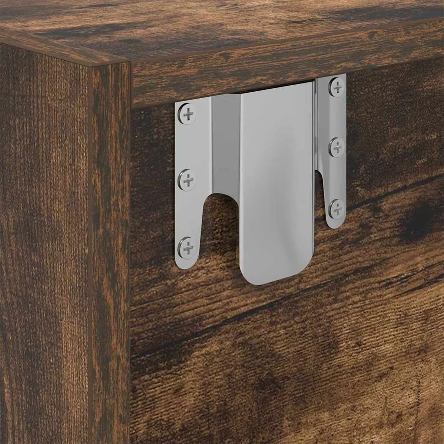 Meubles TV 2 pcs chêne fumé 80x31x25,5 cm bois d'ingénierie - 12