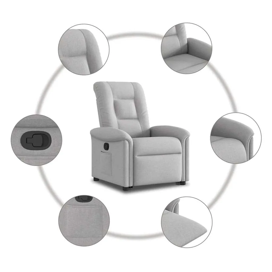 Fauteuil inclinable gris nuage tissu - 10