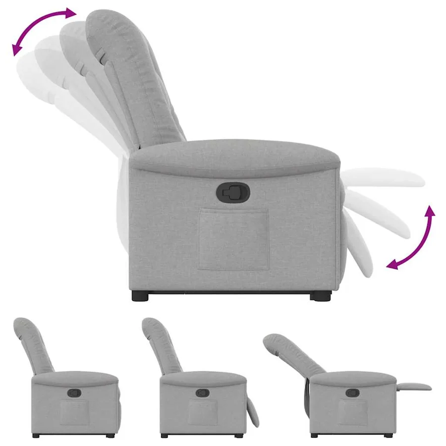 Fauteuil inclinable gris nuage tissu - 7