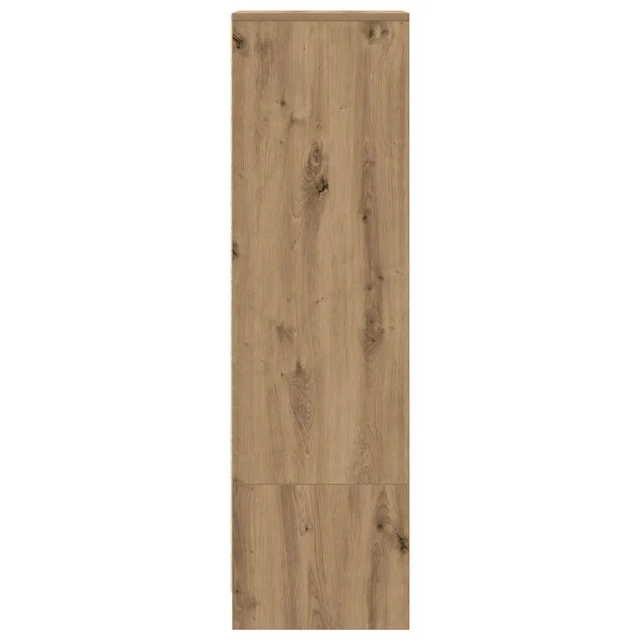 Buffet haut chêne artisanal 29,5x34x119,5 cm bois d'ingénierie - 7