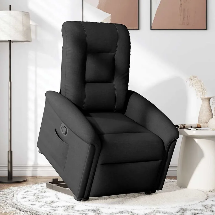 Fauteuil inclinable noir tissu - 2