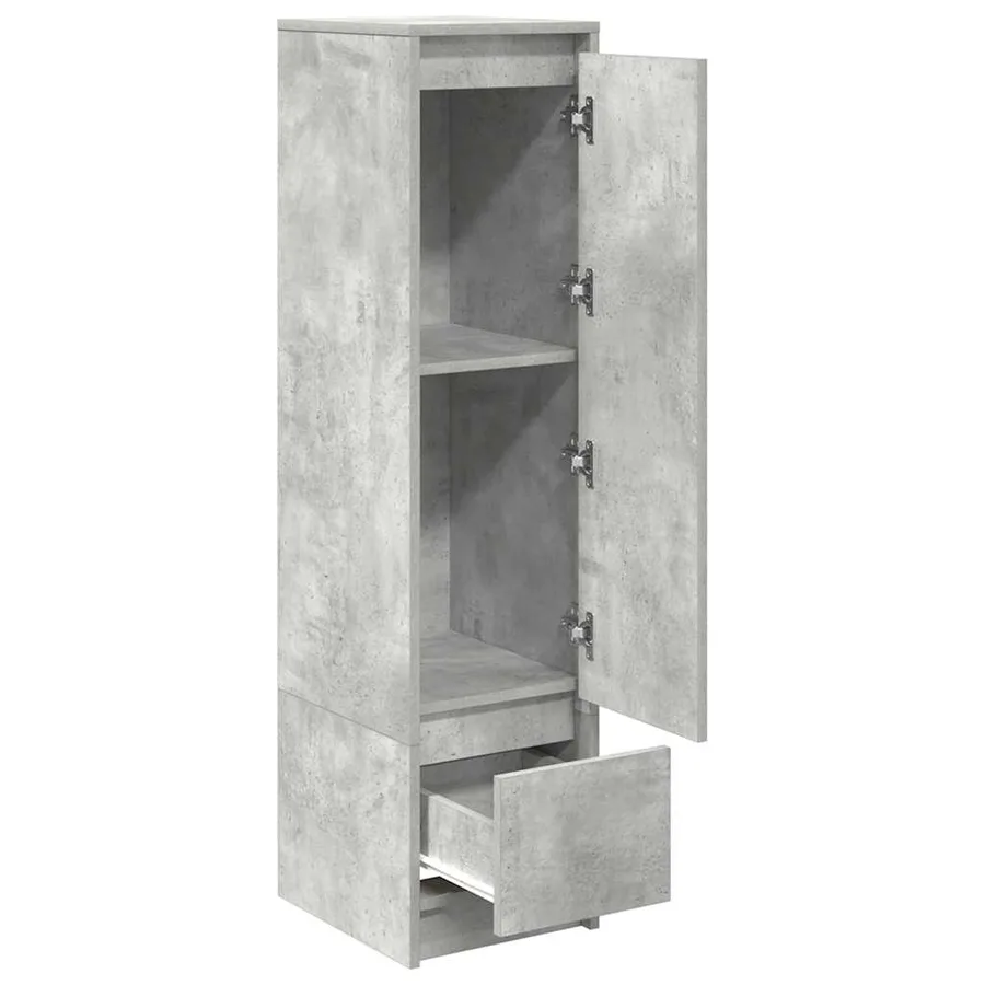 Buffet haut gris béton 29,5x34x119,5 cm bois d'ingénierie - 5