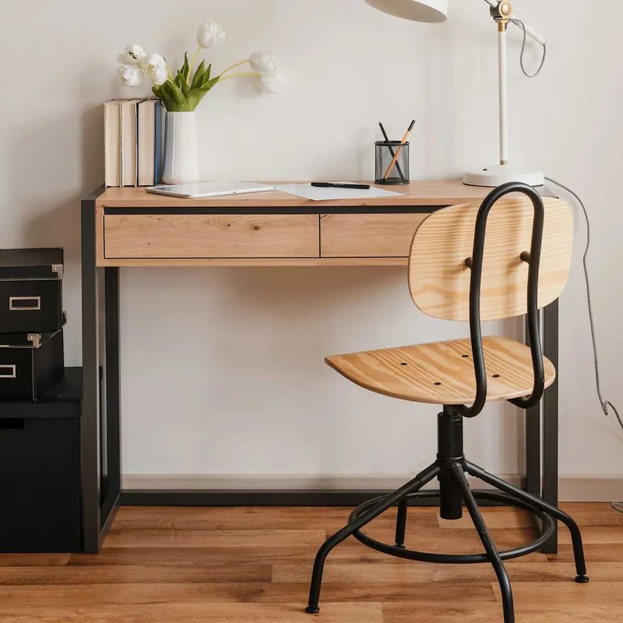 Finori Table console Denver 44 Chêne artisanal et gris anthracite - 6