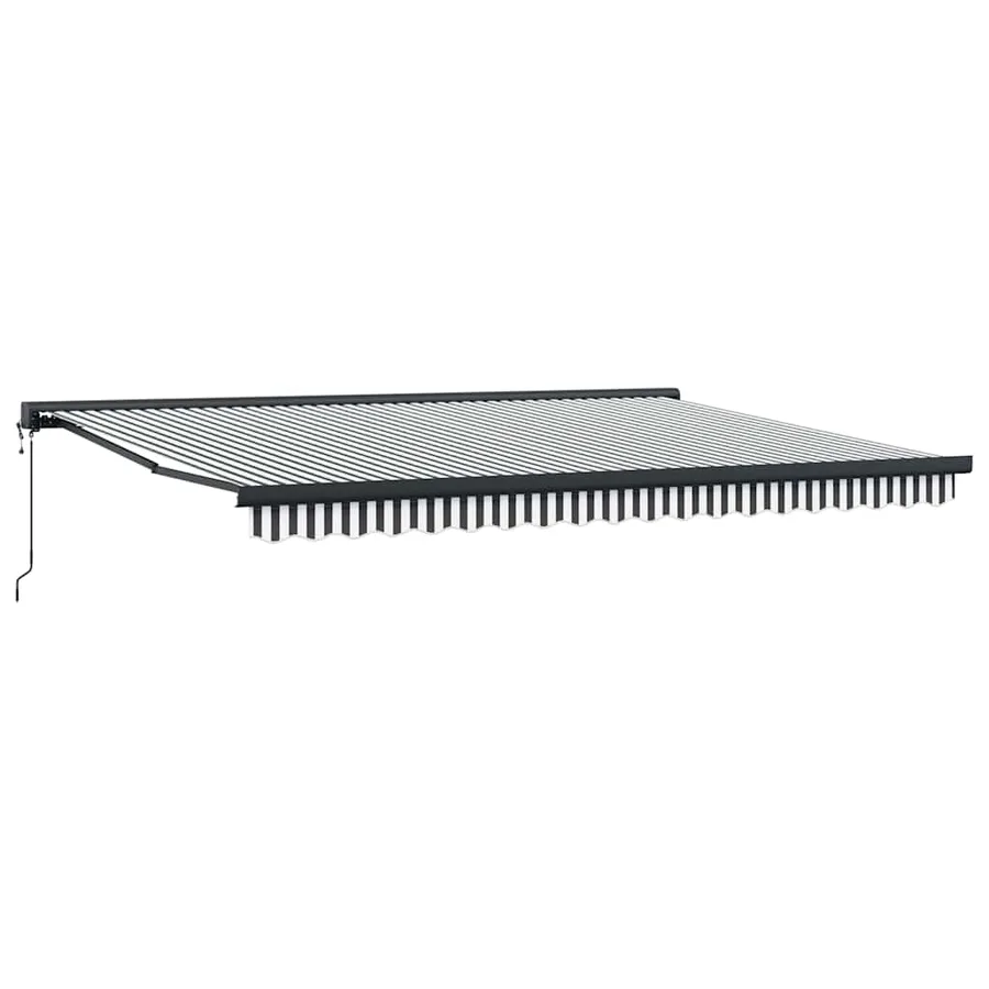 Auvent rétractable anthracite et blanc 4,5x3 m tissu/aluminium - 2