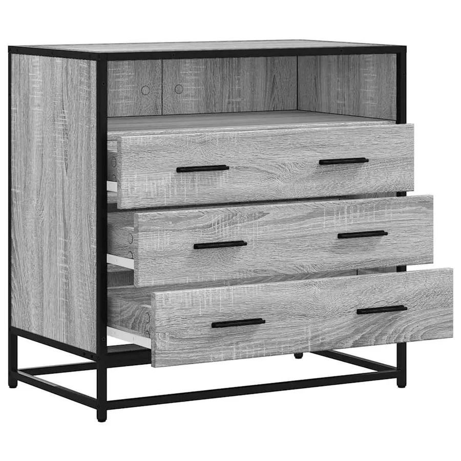 Commode sonoma gris 70x41x70 cm bois d'ingénierie - 5