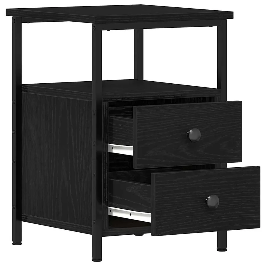 Tables de chevet 2 pièces Chêne noir 34 x 35,5 x 50 cm Bois d'ingénierie - 5