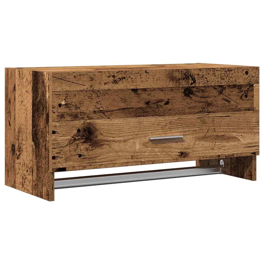 Garde-robe vieux bois 70x32,5x35 cm bois d'ingénierie - 2