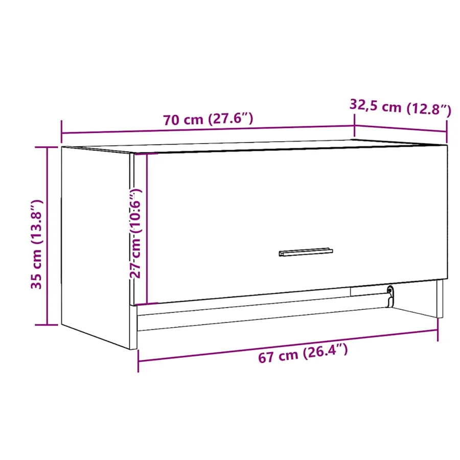 Garde-robe vieux bois 70x32,5x35 cm bois d'ingénierie - 8