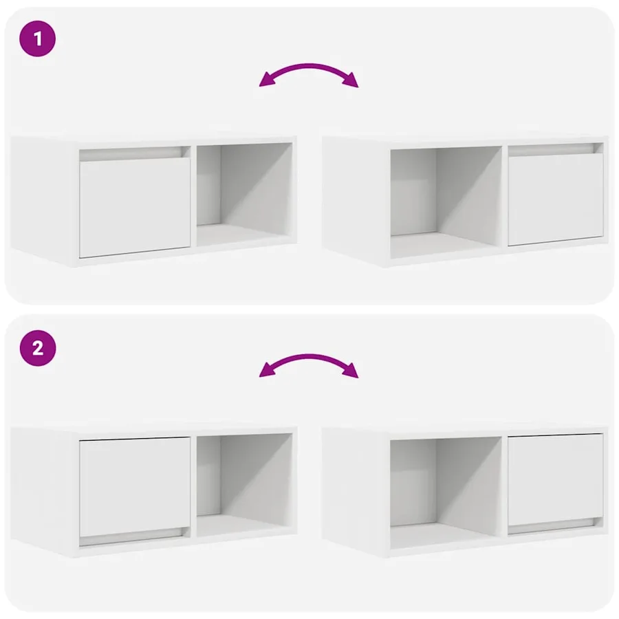 Meubles TV 2 pcs blanc 60x31x25,5 cm bois d'ingénierie - 10