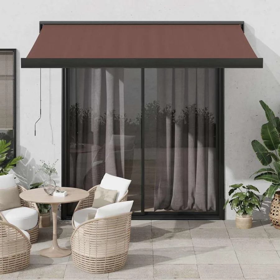 Auvent rétractable automatique marron 350x250 cm