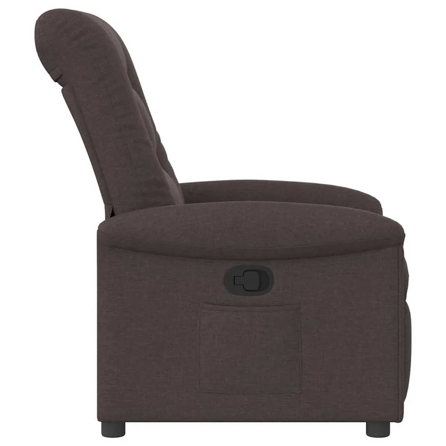Fauteuil inclinable Marron foncé Tissu - 4