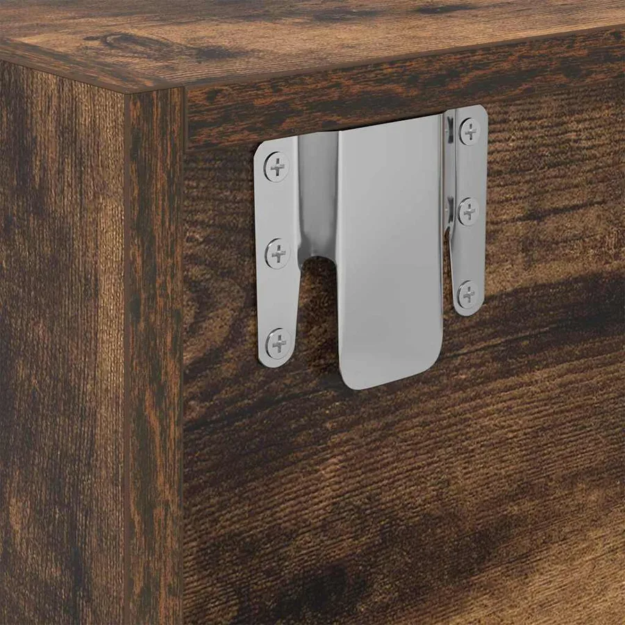Meuble TV Chêne fumé 100 x 31 x 25,5 cm Bois d'ingénierie - 10