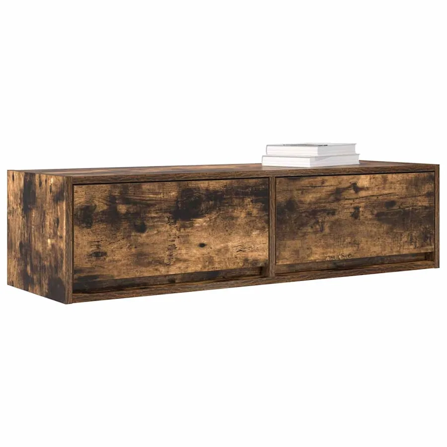 Meuble TV Chêne fumé 100 x 31 x 25,5 cm Bois d'ingénierie - 3