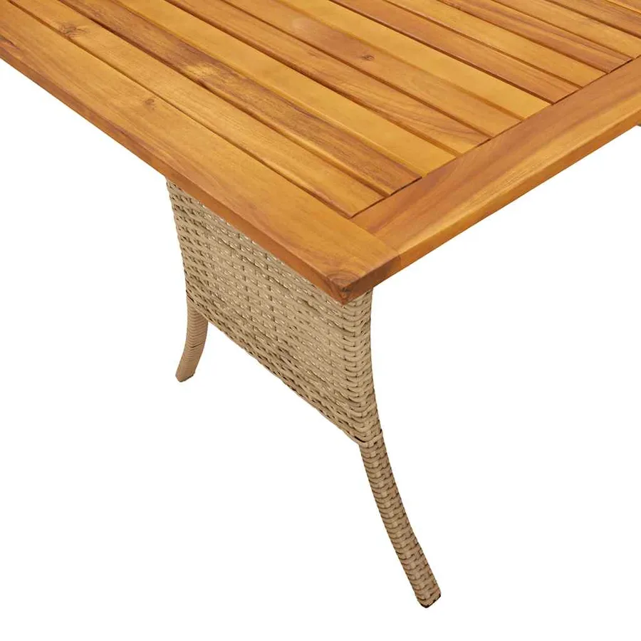 Canapé de jardin 3 places coussins table beige résine tressée - 11