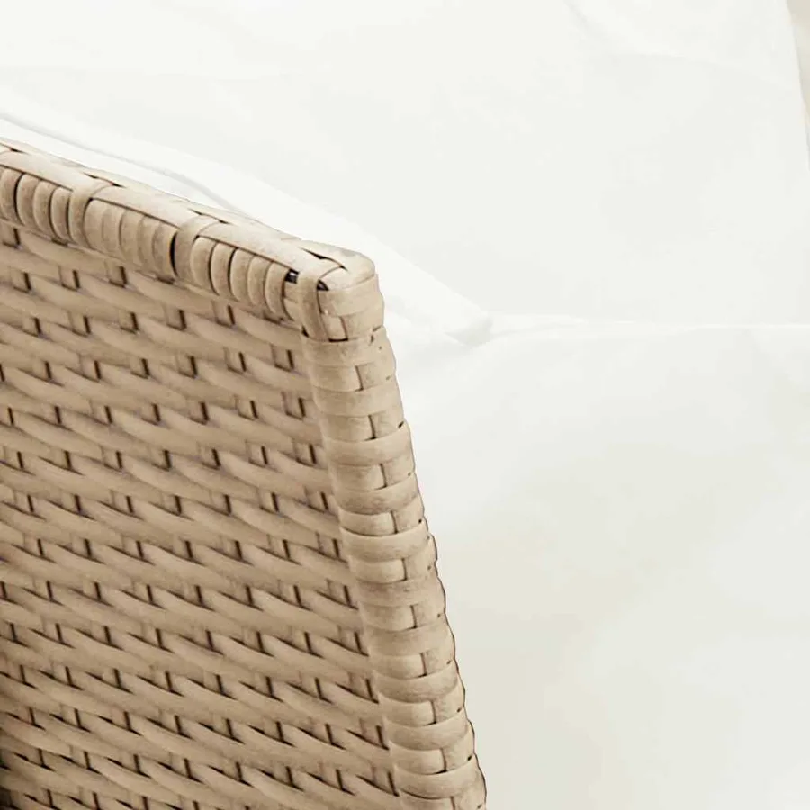 Canapé de jardin avec coussins beige résine tressée - 8